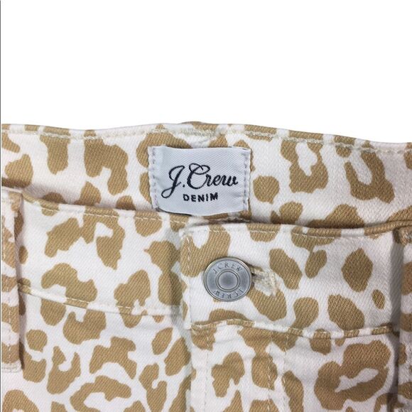 WJ265 Women’s J. Crew 10” High Rise Skinny Toothpick Cheetah Print Jeans 31 - Picture 3 of 5